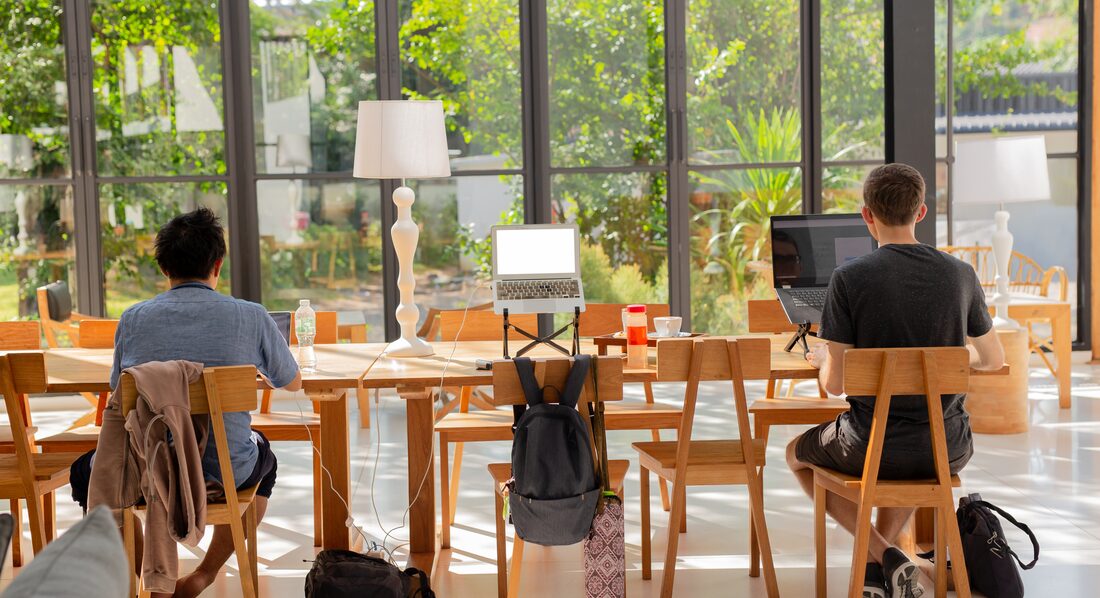 A bright, open co-working space
